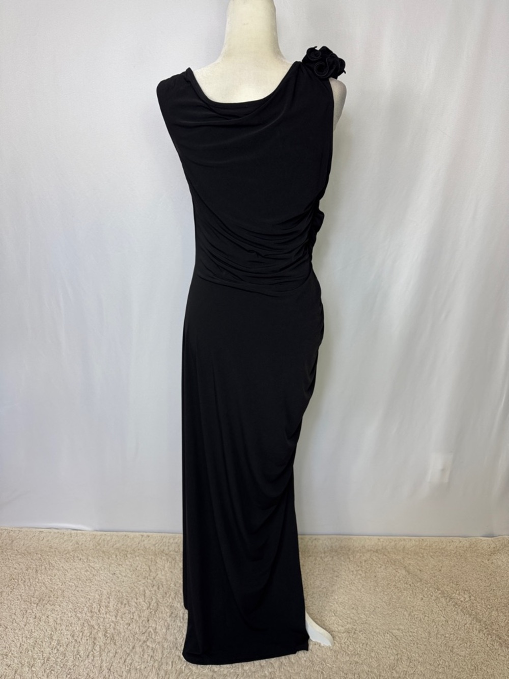 Mango Black One-Shoulder Maxi Dress with Floral Detail - Picture 11 of 16